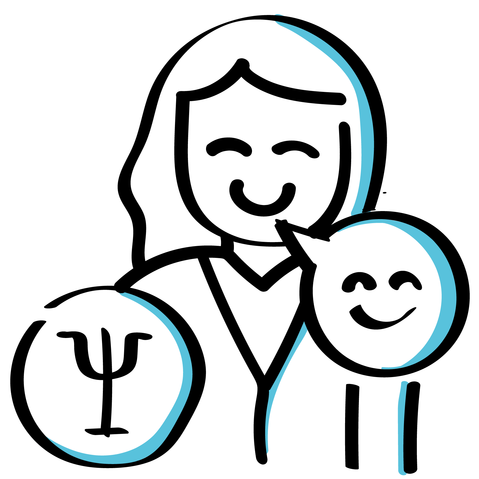 icone com simbolo de psicologia e avatar